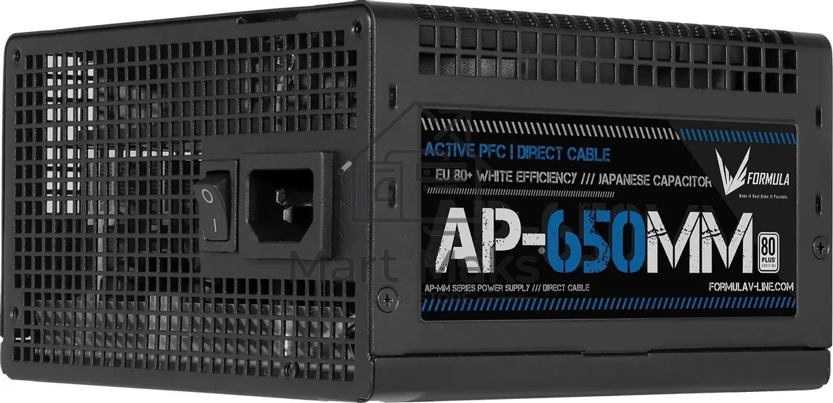 Блок питания Aerocool / Formula ATX 650W AP-650ММ 80 PLUS WHITE (20+4pin) APFC 120mm fan 6xSATA RTL