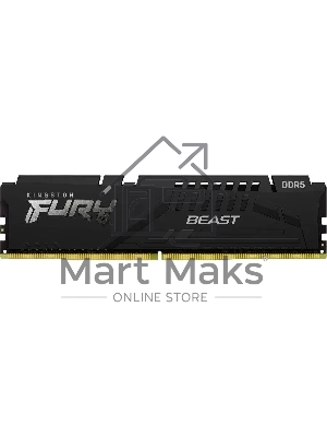 Оперативная память Kingston Fury Beast, DDR5, 16Gb (1x16GB), 5600MHz, CL36, DIMM, с радиатором, черный