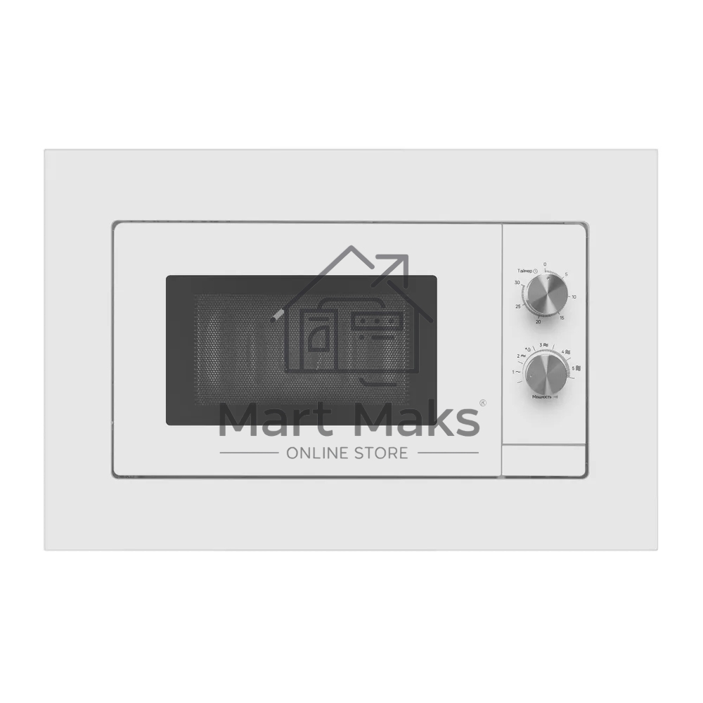 Микроволновая печь встраиваемая Maunfeld JBMO725WH01 белый, 20 л, 700 Вт, переключатели - поворотный механизм