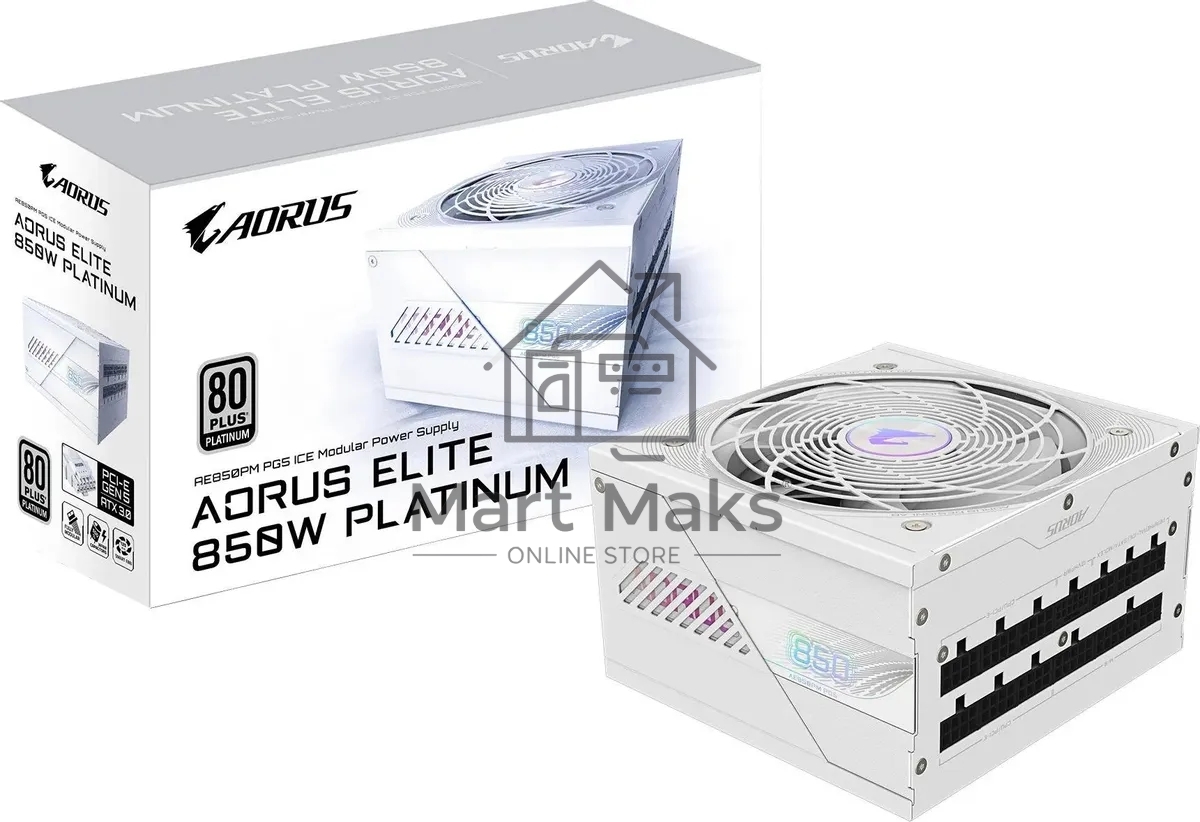 Блок питания Gigabyte ATX 850W GP-AE850PM PG5 ICE Gen.5 80+ platinum (20+4pin) APFC 120mm fan 16xSATA Cab Manag RTL