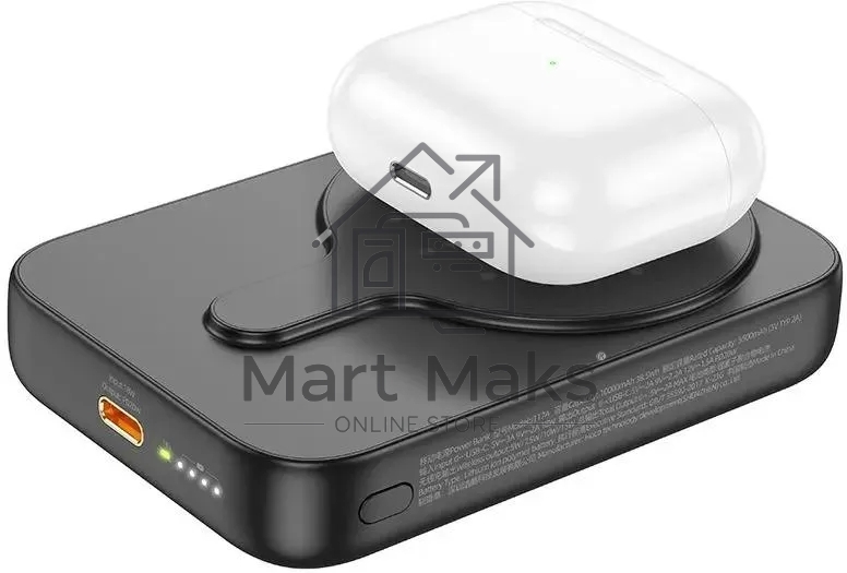 Портативный аккумулятор Hoco J117A Esteem 10000mAh QC/PD 20W 2A USB-C беспров.зар. черный