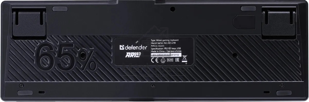 Игровая клавиатура проводная Defender Aris GK-349 RU,черн/бел,68кн+FN,радуж,1.5м