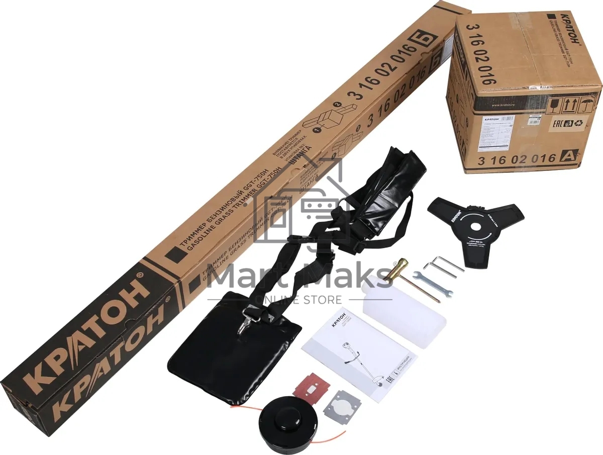 Триммер бензиновый Кратон GGT-750H 750Вт 1л.с. неразбор. штан. реж.эл.: леска/нож