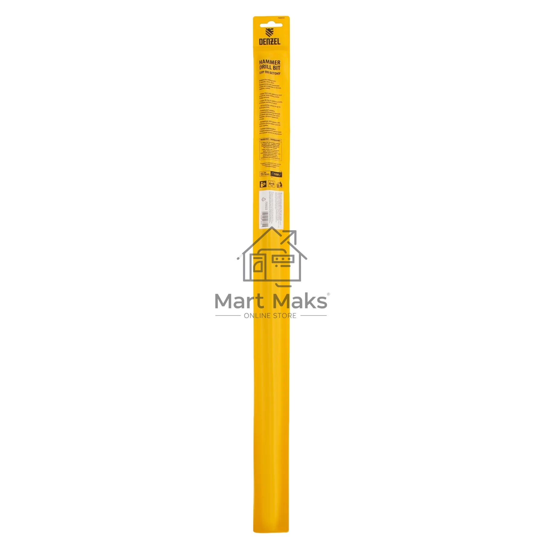 Бур по бетону Denzel двойная спираль, Cobalt W-tip, 10x600 мм, SDS PLUS