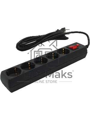 Сетевой фильтр BURO Сетевой фильтр, 5 розеток, 3 метра, (500SH-3-B), черный 992293