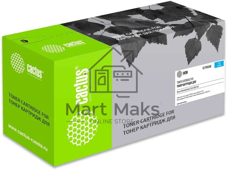 Картридж лазерный Cactus CS-TN324C голубой (26000стр.) для Konica Minolta bizhub C258/C308/C368