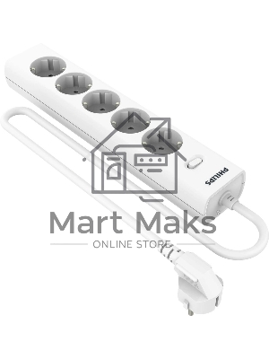 Сетевой фильтр Philips CHP2155WB/51, 3м, 5 розеток, белый