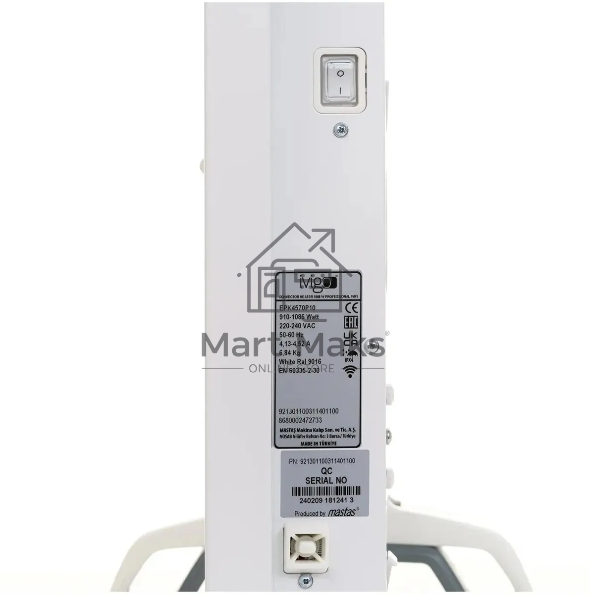 Конвектор iVigo EPK-Pro Wi-Fi EPK4570P10 1000Вт белый