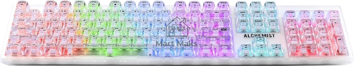 Механическая клавиатура Defender Alchemist GK-000 RU,прозрач,104кн+FN,радуж,1.5м_1