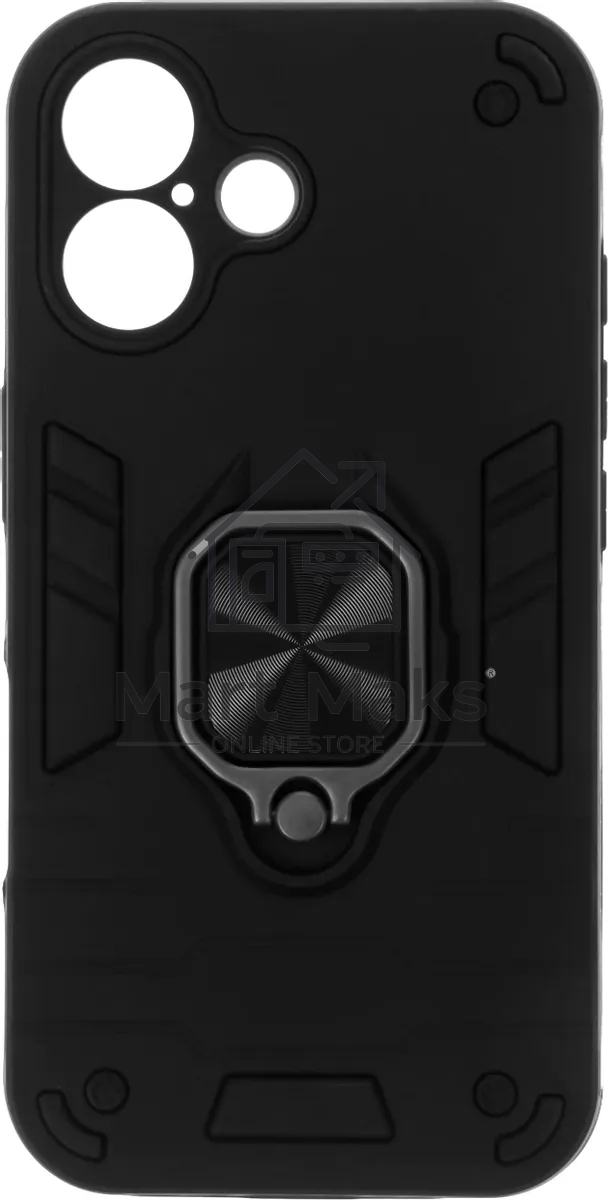 Чехол (клип-кейс) BoraSCO для Apple iPhone 16 Anti-Shok Case черный (74537)
