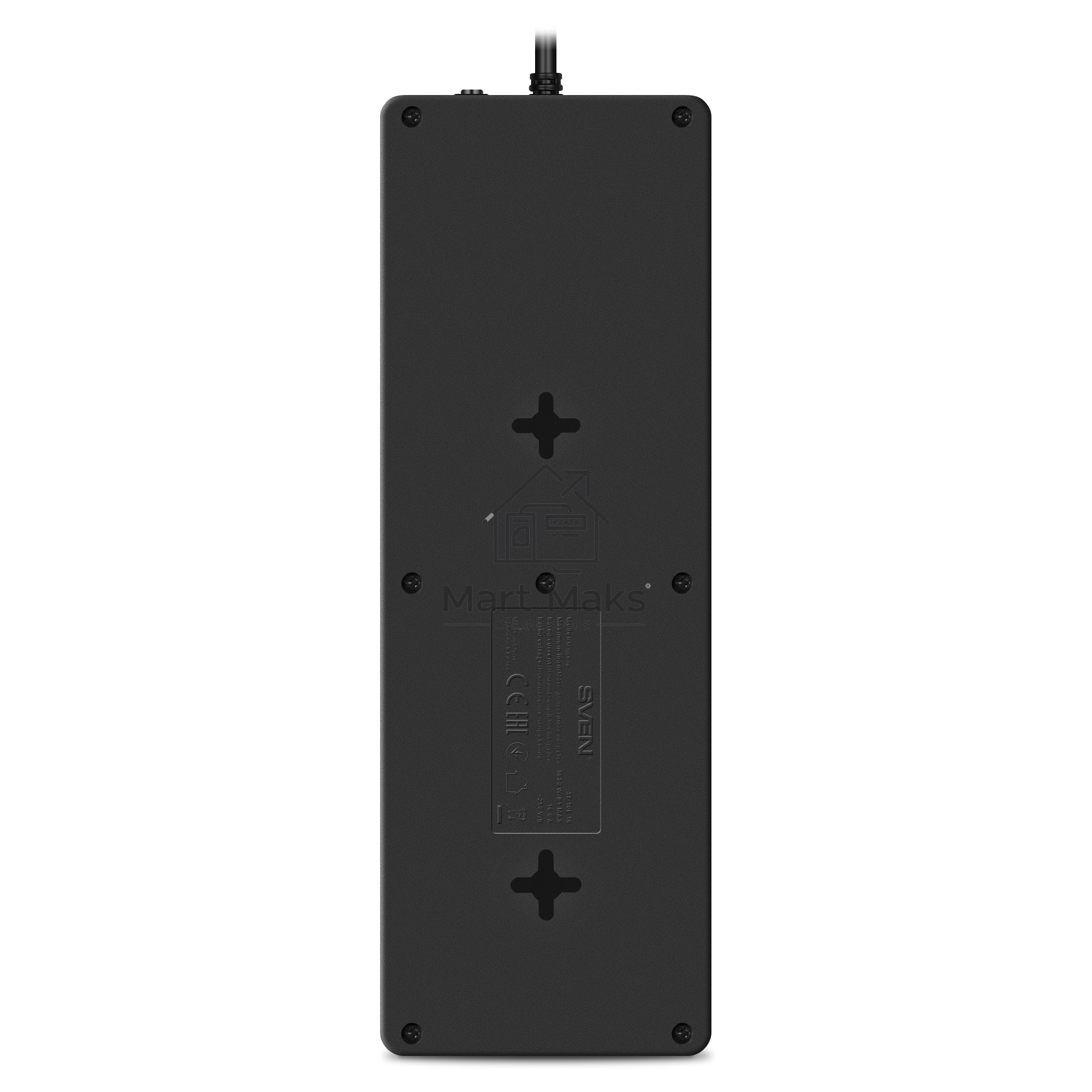 Сетевой фильтр SVEN SF-10E-16 3,0 м (10 розеток) черный