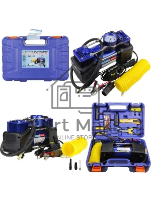 Компрессор NOVA BRIGHT АС-625 TORNADO двухпоршневой, пластиковый кейс с инструментами 47800