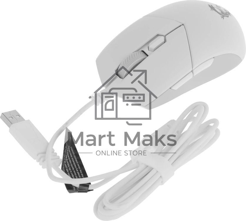 Мышь проводная MSI Clutch GM11 белый, 5000 dpi, USB, кнопки - 6