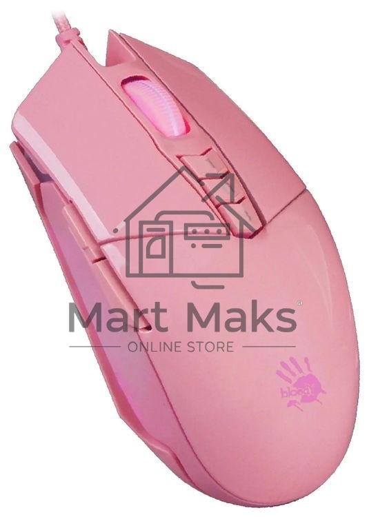 Мышь проводная A4Tech Bloody P91s розовый, 8000 dpi, USB, кнопки - 8