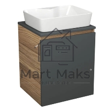 Тумба Bau Dream Blackwood 50 графит, раковина BAU Nimb 51х41 белая, выпуск клик клак хром Тумба Bau Dream Blackwood 50 графит, раковина BAU Nimb 51х41 белая, выпуск клик клак хром