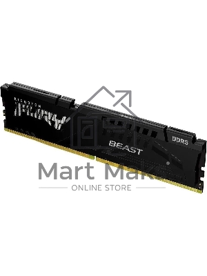 Оперативная память Kingston Fury Beast, DDR5, 16Gb (1x16GB), 5600MHz, CL36, DIMM, с радиатором, черный