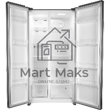 Холодильник Hyundai CS55023F нержавеющая сталь двухкамерный 347/185 л морозилка слева, No Frost, Side by Side