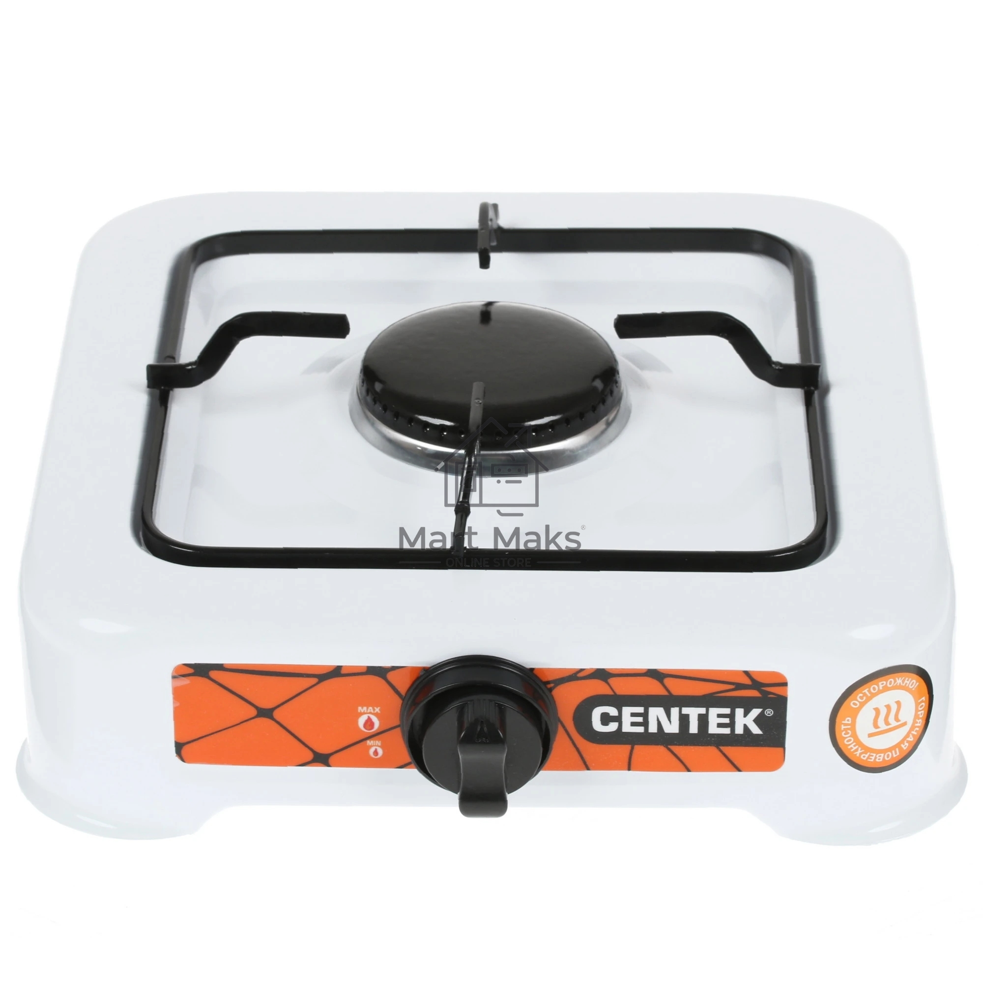 Плита настольная газовая Centek CT-1520 (белый), 1 конфорка, сменная форсунка баллон/магистраль