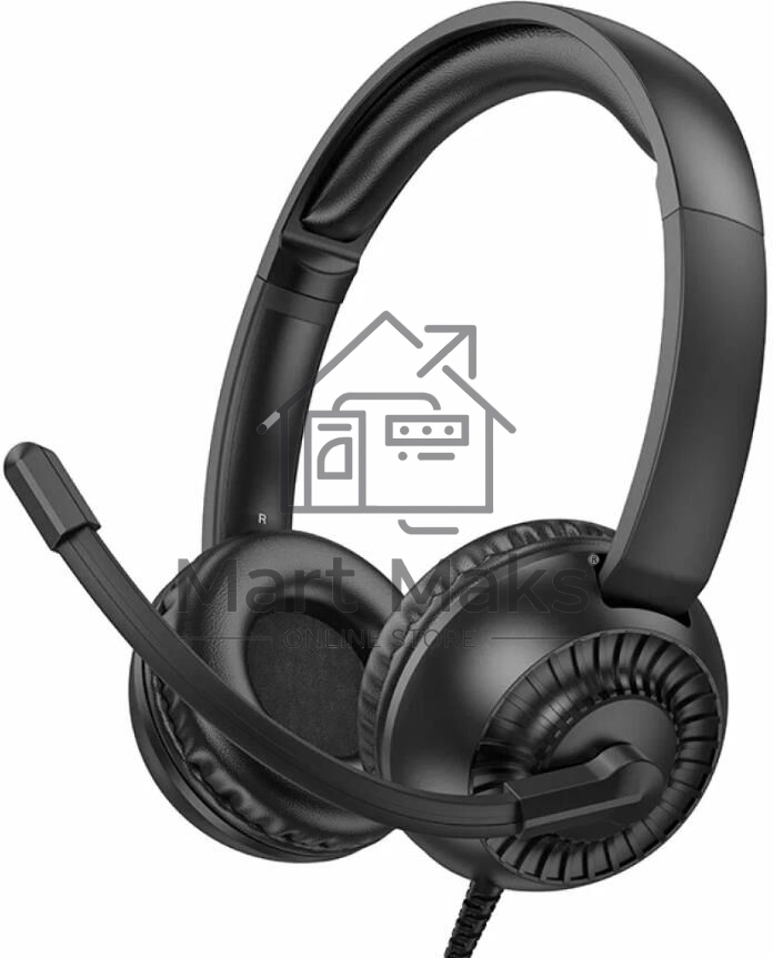 Наушники проводные накладные HOCO W112 с микрофоном, черный