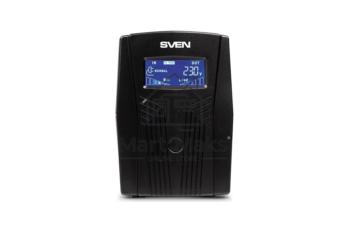 Источник бесперебойного питания SVEN Pro 650 650VA/390W LCD, USB, RJ-45 (2 EURO)