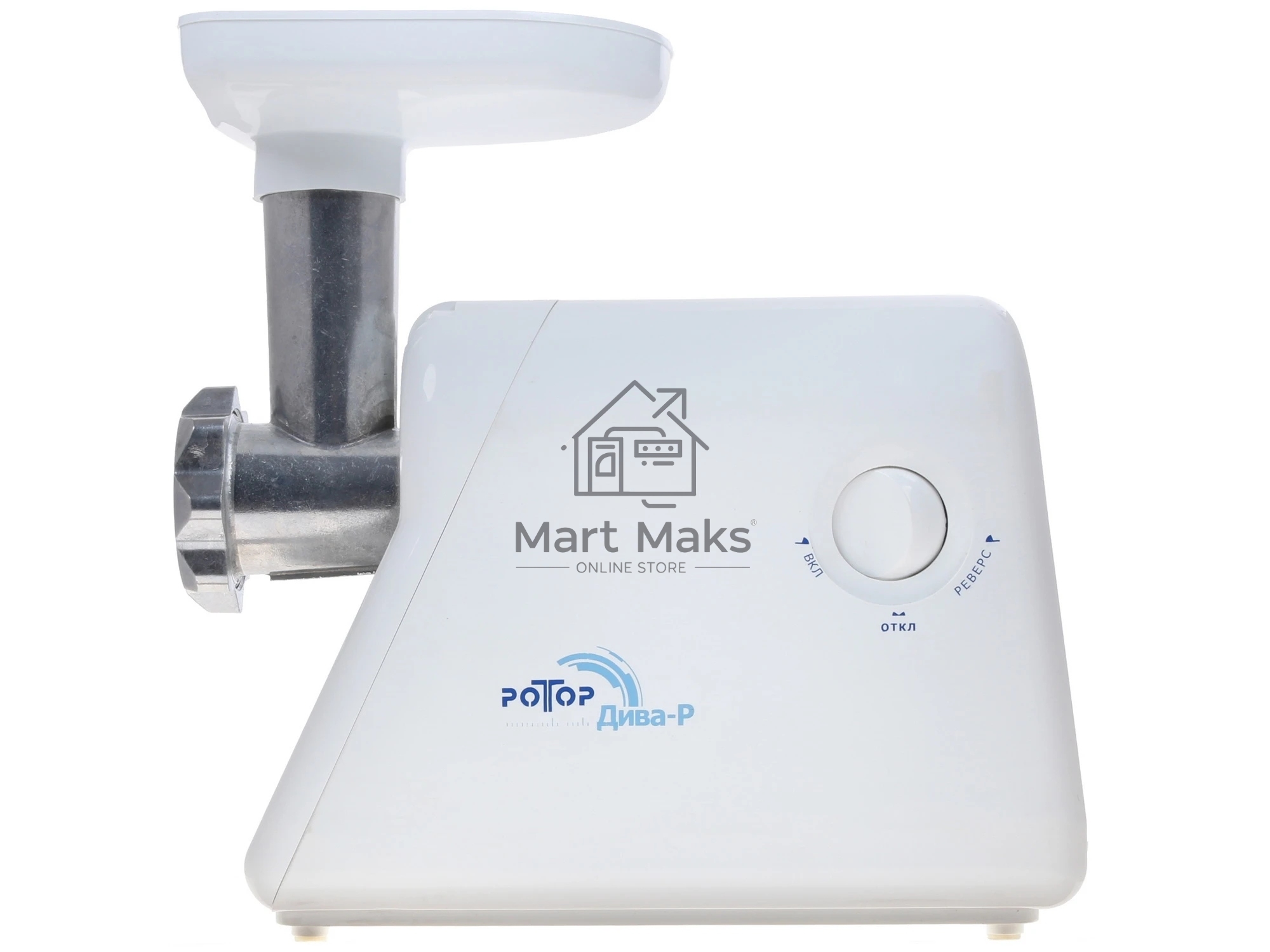 Мясорубка электрическая Ротор Дива-Р ЭМШ 35/300-2 белый, 1500 Вт, 0.6 кг/мин, реверс, насадки - 2