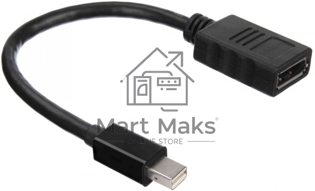 Кабель-адаптер ACD-DAMDF-01B ACD-DAMDF-01B mDP-DP, Golden Plated, 20m/20f, черный, 0.2м (742552)