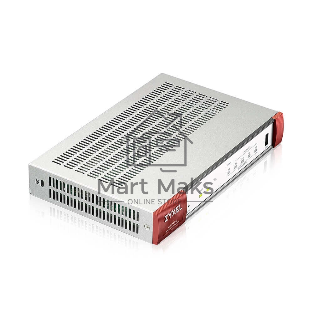 Межсетевой экран Zyxel ATP100 Firewall, 1xWAN GE, 1xOPT GE (LAN/WAN), 3xLAN/DMZ GE, 1xUSB3.0, AP Controller (8/24), NebulaFlex Pro, 1 Year Gold Subscription (AS, AV, CF, IDP / DPI, sandbox, SecuReporter, secure Wi-Fi, 24 access points) !AS+CF temporarily 