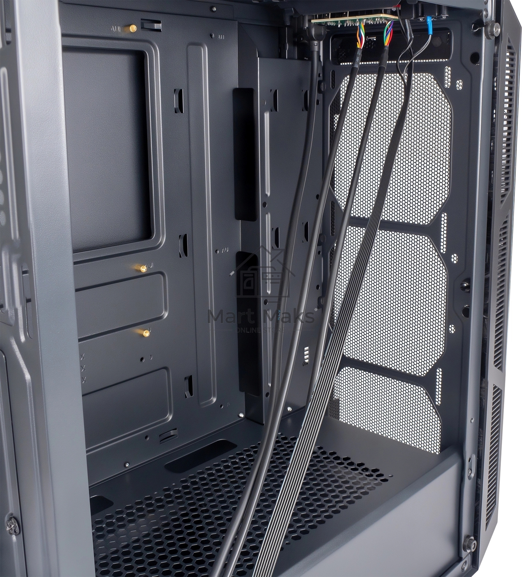 Компьютерный корпус Оклик OCC-MD301 черный без БП ATX 6x120mm 2xUSB2.0 1xUSB3.0 audio bott PSU