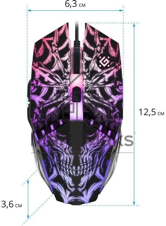 Мышь проводная Defender Prototype GM-670L черный, 2400 dpi, USB, кнопки - 6