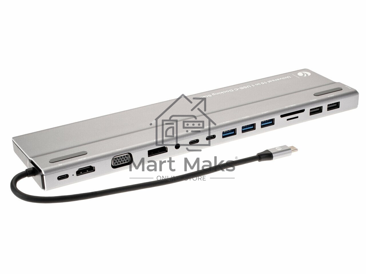 Адаптер VCOM TypeC -->3*USB3.0+2*USB2.0+VGA+RJ45+SD+TF+AUD+HDMI+DP+2*USB3.1 Data+PD