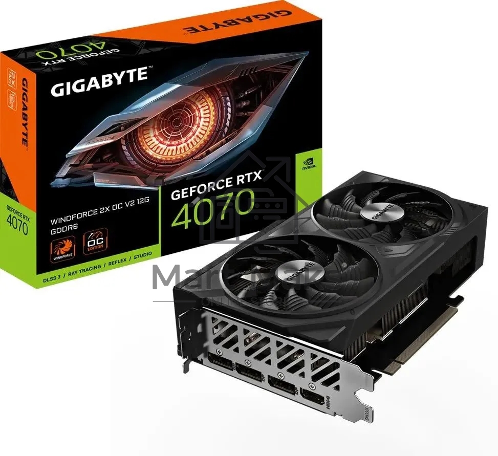 Видеокарта Gigabyte GV-N4070WF2OCV2-12GD RTX4070 GDDR6, 3*DP, HDMI