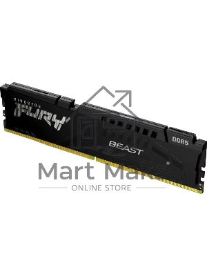 Оперативная память Kingston Fury Beast, DDR5, 16Gb (1x16Gb), 6000MHz, CL30, DIMM, с радиатором, черный