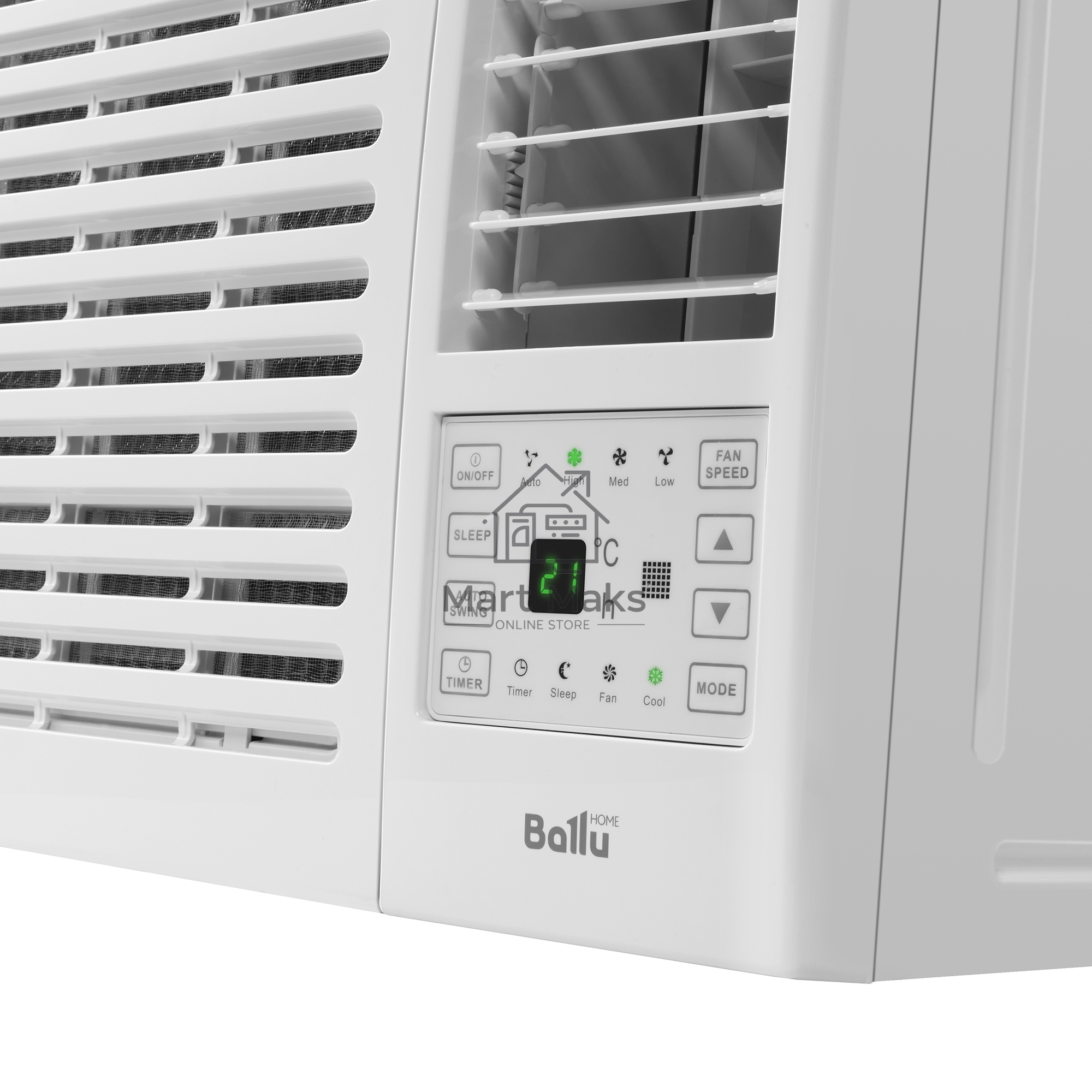 Кондиционер оконный Ballu BWC-07 AC 7000 BTU, 20 м², 49 дБ, охлаждение, осушение, белый