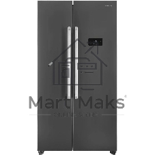 Холодильник Hyundai CS55023F нержавеющая сталь двухкамерный 347/185 л морозилка слева, No Frost, Side by Side