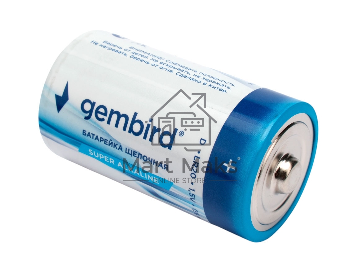 Батарейки щелочные/алкалиновые Gembird GB-LR20-4B, тип D(LR20), 4шт, коробка