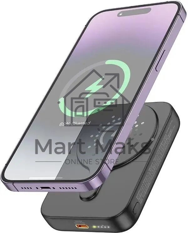 Портативный аккумулятор Hoco J117A Esteem 10000mAh QC/PD 20W 2A USB-C беспров.зар. черный