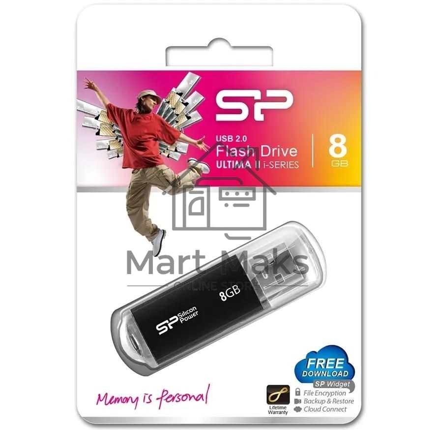 Флешка USB R/W Silicon Power R/W 8Gb Ultima II-I Series SP008GBUF2M01V1K USB2.0 черный