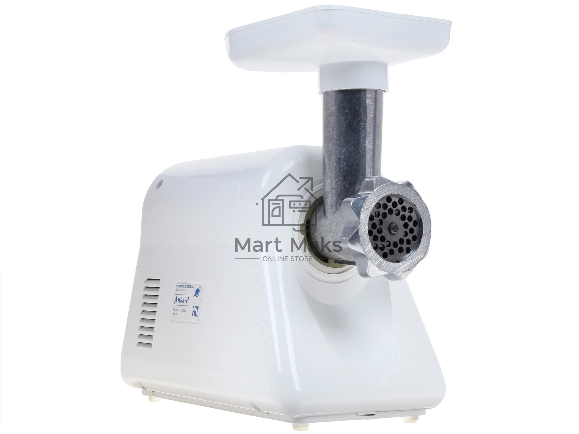 Мясорубка электрическая Ротор Дива-Р ЭМШ 35/300-2 белый, 1500 Вт, 0.6 кг/мин, реверс, насадки - 2