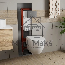 Комплект BAU 6 в 1: усиленная инсталляция BAU IDEAL, унитаз подвесной безободковый вихревой Bau Dream Hurricane3, сиденье дюропласт микролифт, клавиша BAU Strike Gun Grey,темно-серый металлик/хром