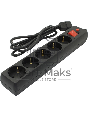 Сетевой фильтр Buro 500SH-1.8-UPS-B 1.8м (5 розеток) черный (коробка)