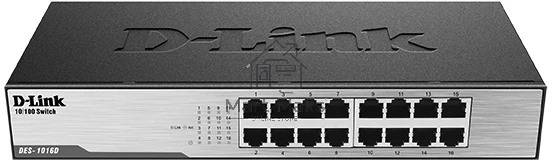 Неуправляемый коммутатор D-Link DES-1016D/I1A с 16 портами 10/100Base-TX