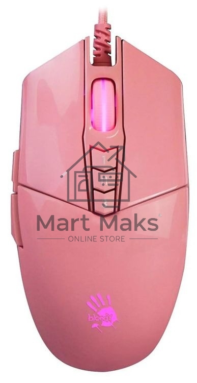 Мышь проводная A4Tech Bloody P91s розовый, 8000 dpi, USB, кнопки - 8