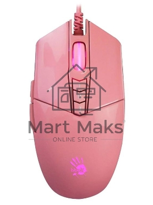 Мышь проводная A4Tech Bloody P91s розовый, 8000 dpi, USB, кнопки - 8