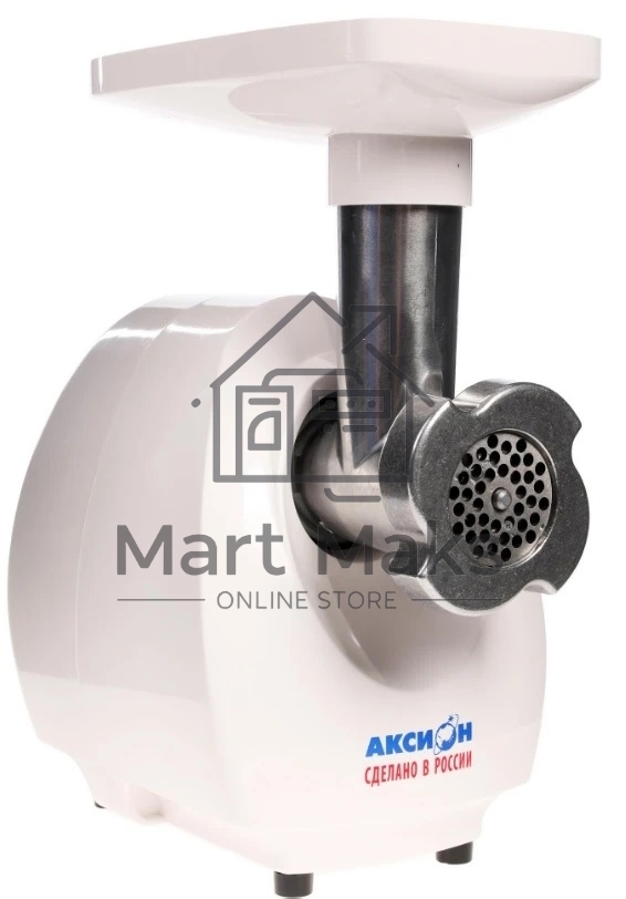 Мясорубка электрическая Аксион М25.01 белый, 1500 Вт, 1.7 кг/мин, защита от перегрузки, насадки - 3