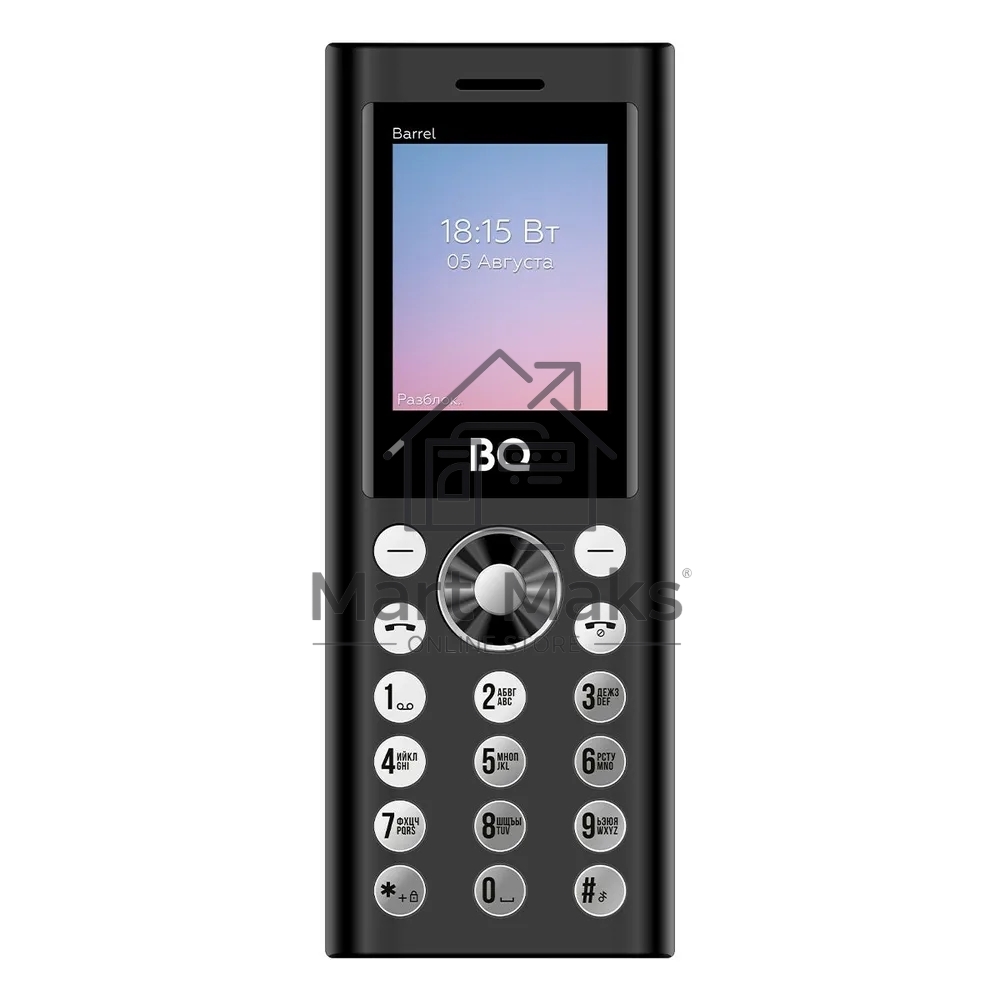 Мобильный телефон BQ 1858 Barrel Black+Silver. SC6531E