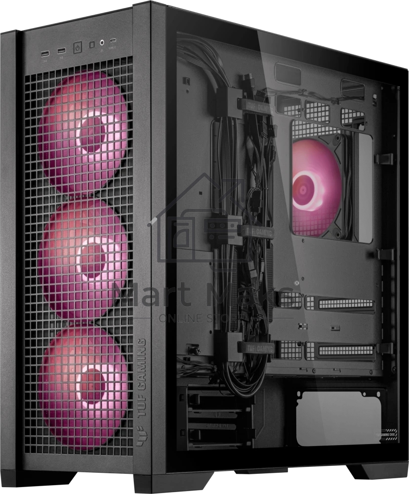 Компьютерный корпус ASUS TUF GAMING GT302 TG ARGB черный (90DC00I0-B19000) GT302/ARGB FANS/BLK