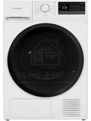 Сушильная машина Maunfeld MFDM168WH02 белый, 8 кг, сушка - тепловой насос, программ - 16, 59.5 x 84.5 x 61 см