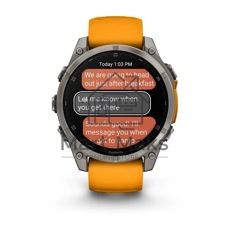 Смарт-часы Garmin Fenix 8 AMOLED Sapphire титановый серый, оранжевый 47мм