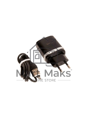 Блок питания (сетевой адаптер) HOCO С12Q Smart QC3.0, кабель Type-C-USB, 5V, 3.0A, черный