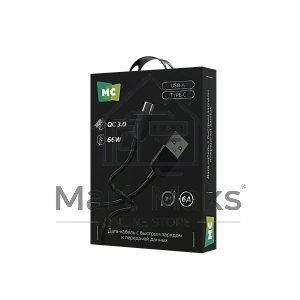 Дата-кабель MORE CHOICE (4620202554291) K85as USB 6.0A QC3.0 66W - 1м, черный
